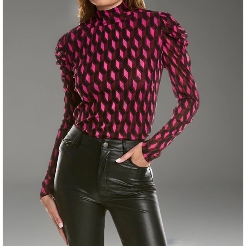Diane Von Furstenberg‎ Remy Top Retro Club Artsy Mesh Women's Small